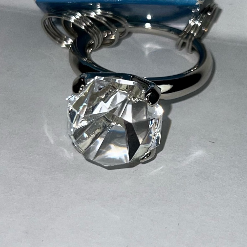 Avon Silver Diamond Ring Key Chain